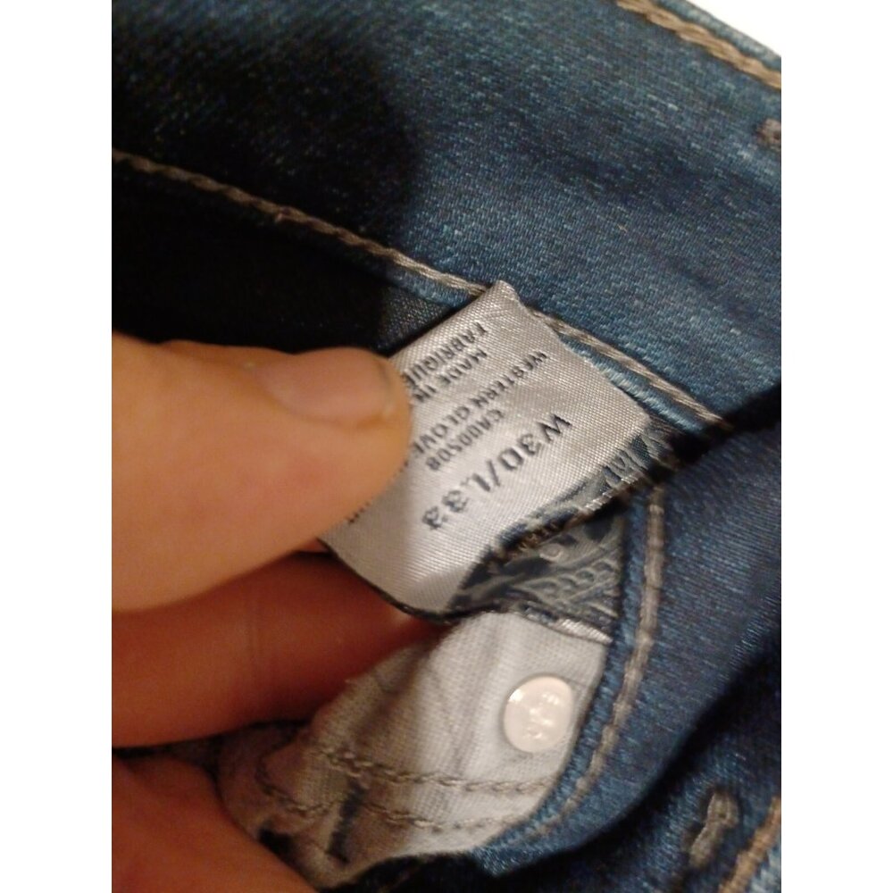 Silver Jeans Aiko Women’s Size Tag reads 30x33 Measures 34x34 Blue Distressed - Picture 5 of 8